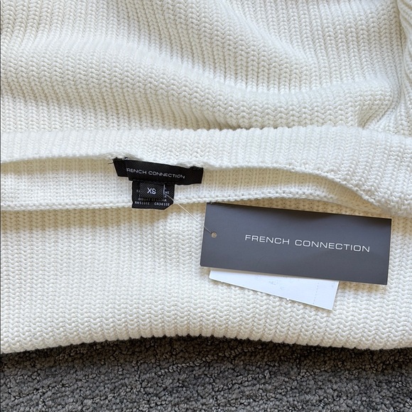 French Connection Off-Shoulder Cream Sweater - Picture 2 of 3